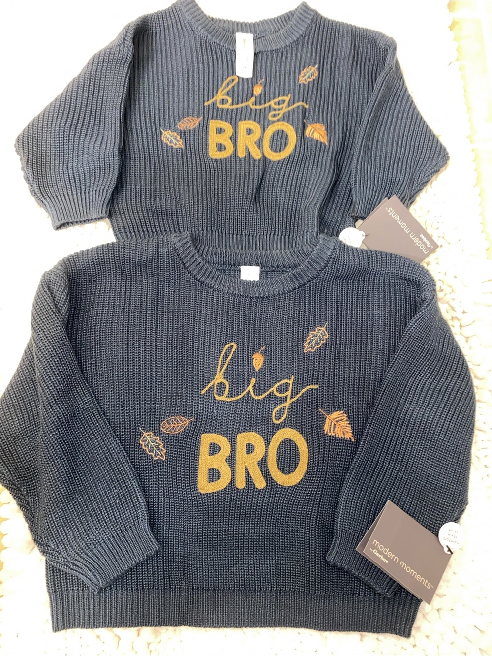 Kids 'Big Bro' Knit Sweater in Navy by Modern Moments